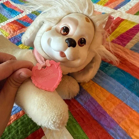 Hasbro Vintage Puppy Surprise Cream and Black Plush Dog Family Set - Picture 2 of 5